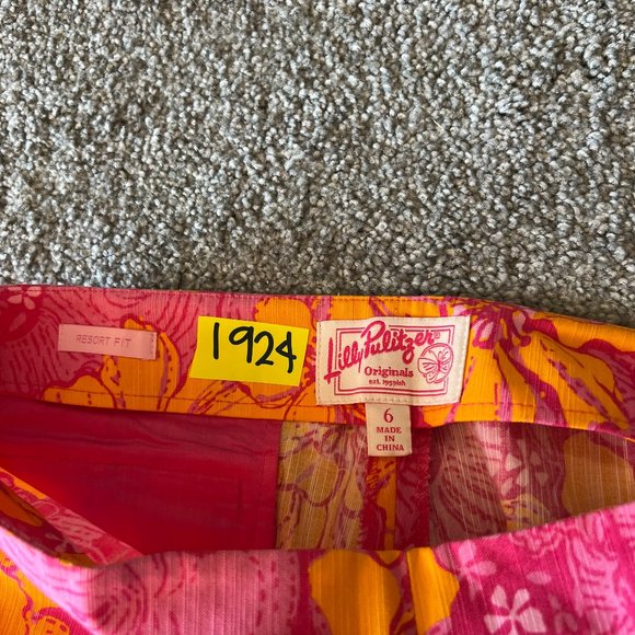 Vintage Lilly Pulitzer capri pants womens 6 pink orange elephant tropical y2k - Picture 7 of 16